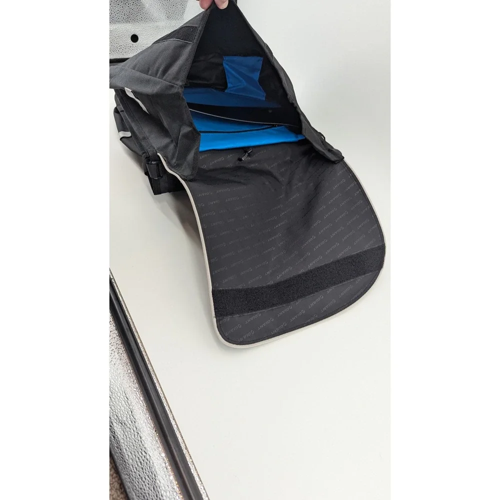 Giant Double Pannier Bicycle Rear Rack Bag Black Reflective Trim Commuter Bag